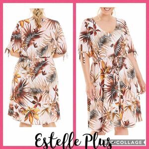 NWT Estelle Plus printed button front dress 3X